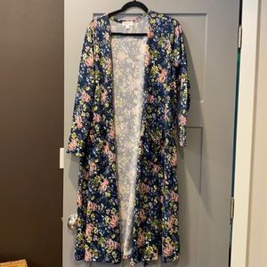 Floral Lularoe Long Cardigan L